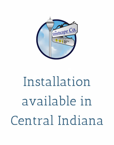 An image that features the Streetscape Company logo and says, "Installation available in Central Indiana."